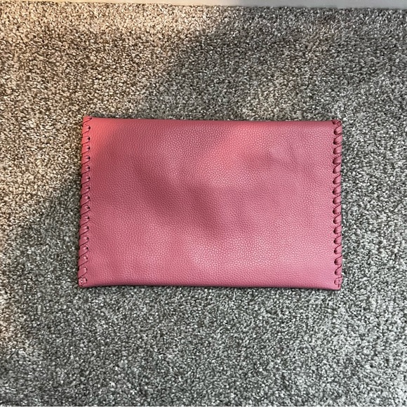 Pink Pebbled Leather Laggo Envelope Clutch - Picture 4 of 4
